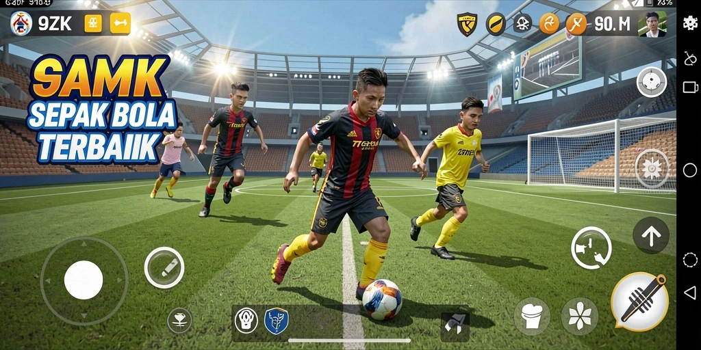 Tampilan seru gameplay <strong>9ZK</strong> dengan aksi sepak bola yang mendebarkan.