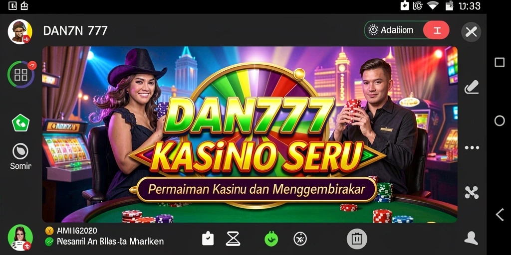 Tampilan gameplay DAN777 dengan suasana kasino yang menegangkan.