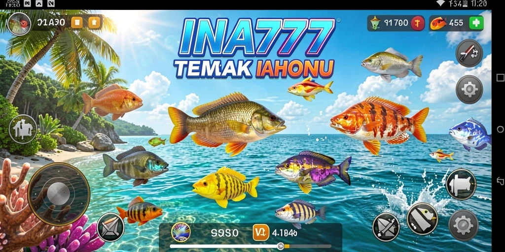 Tampilan menarik dengan ikan berwarna-warni dalam gameplay Tembak Ikan.