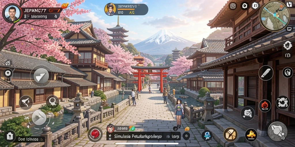 Tampilan gameplay JEPANG77 yang mengesankan dengan latar budaya Jepang.