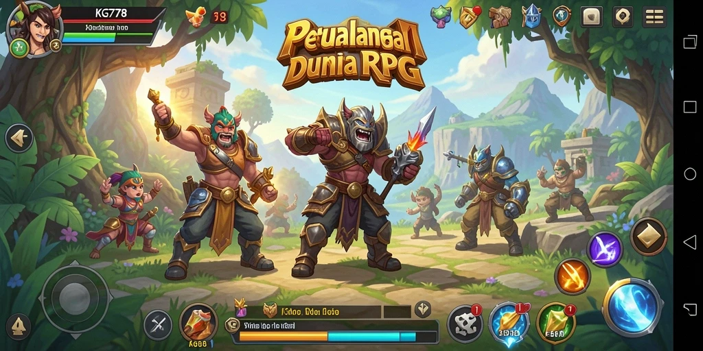 Tangkapan layar menunjukkan aksi seru dalam petualangan RPG.