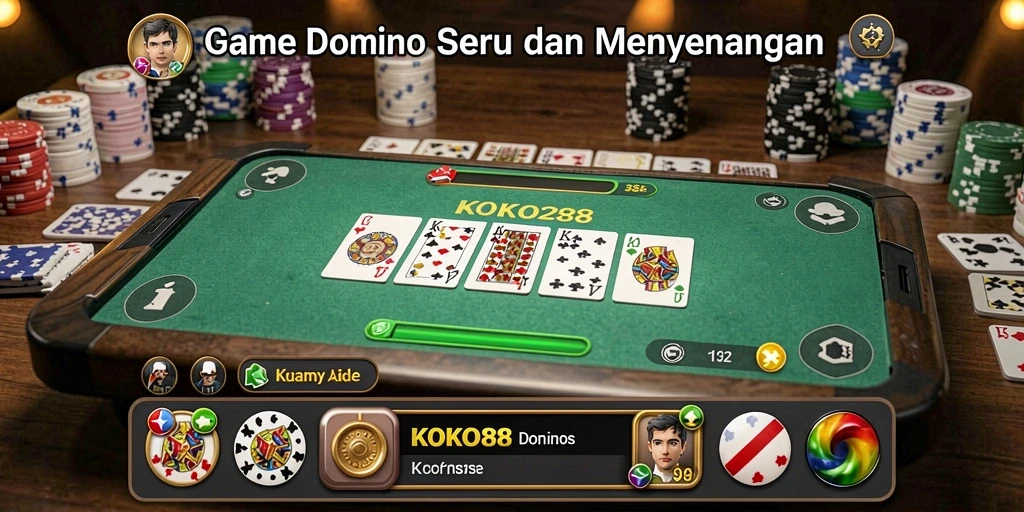 Screenshot gameplay KOKO288 menunjukkan pemain sedang menikmati permainan Domino.