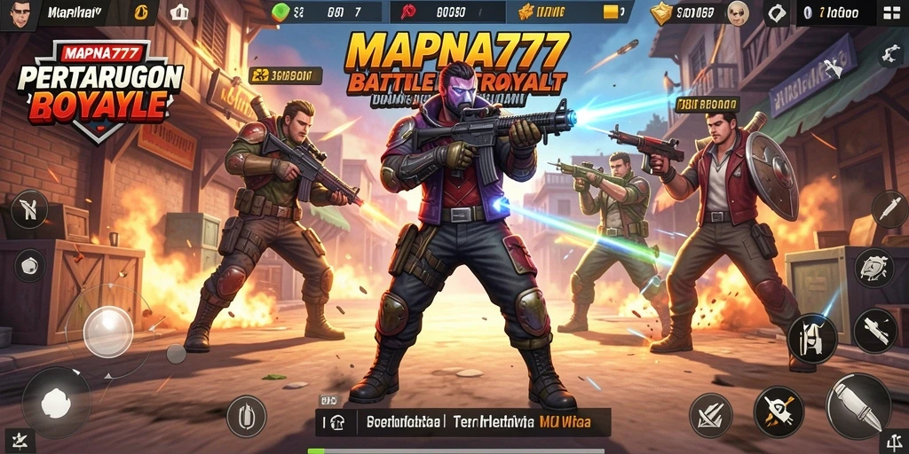 Tampilan gameplay seru dalam MAPNA777 saat bertempur dengan pemain lain.