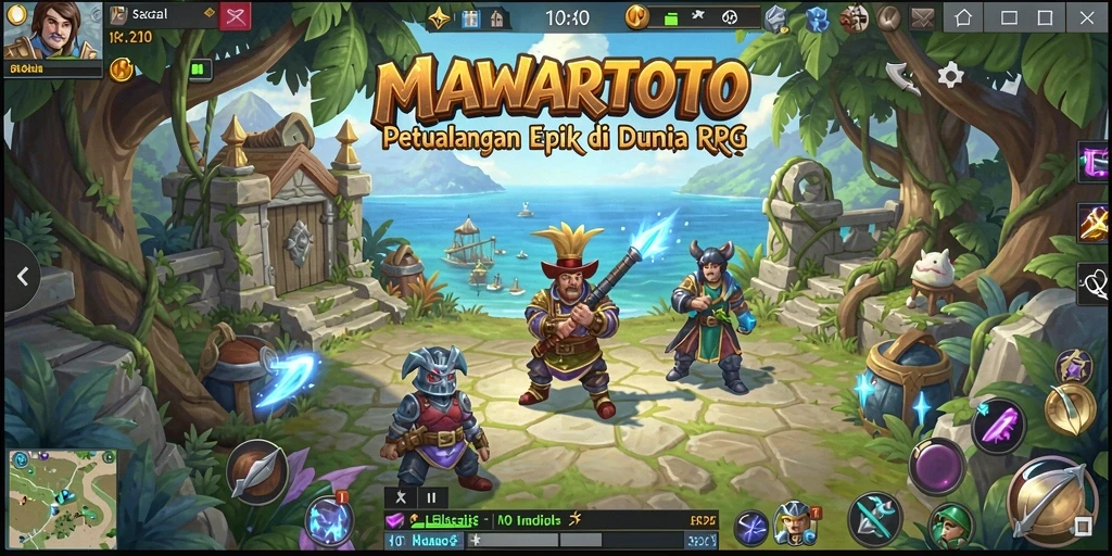 Screenshot permainan MAWARTOTO menunjukkan aksi pertempuran yang seru dan grafis menawan.