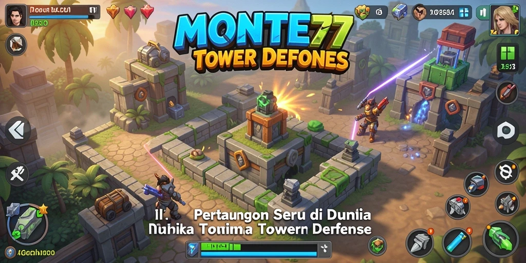 Gameplay intens di MONTE77 dengan menara pertahanan yang menakjubkan.