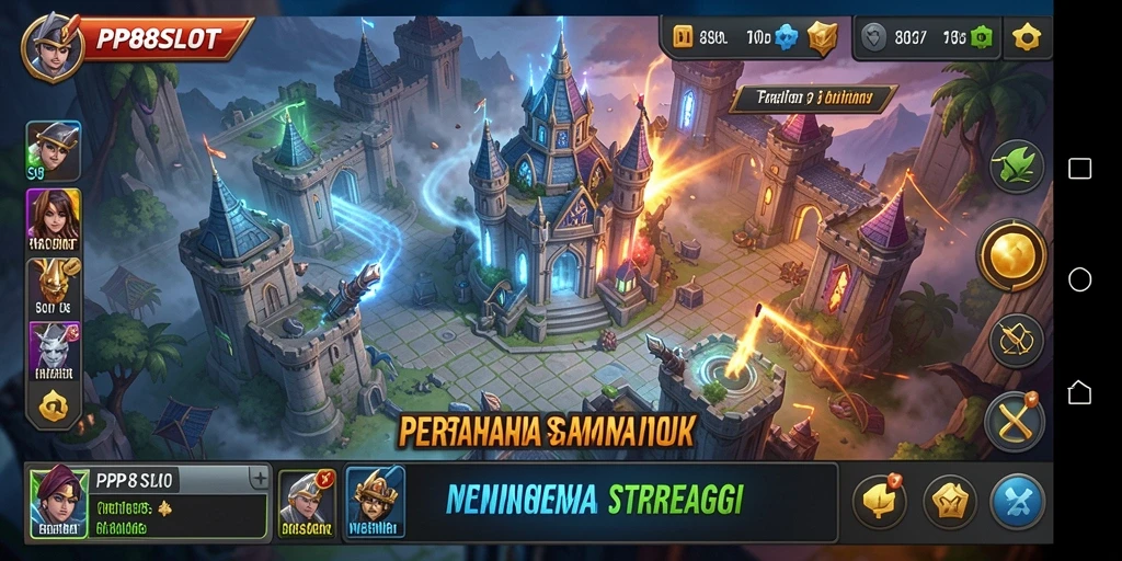 Tampilan seru dari gameplay PP8SLOT Tower Defense.