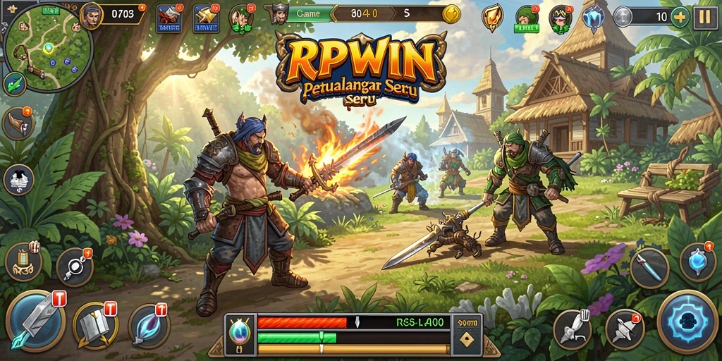 Tampilkan gameplay seru RPWIN dengan karakter dan pertempuran epik.