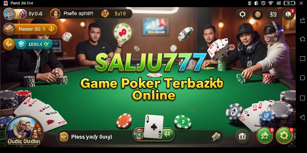 Screenshot gameplay SALJU777 menampilkan suasana meja Poker yang seru.