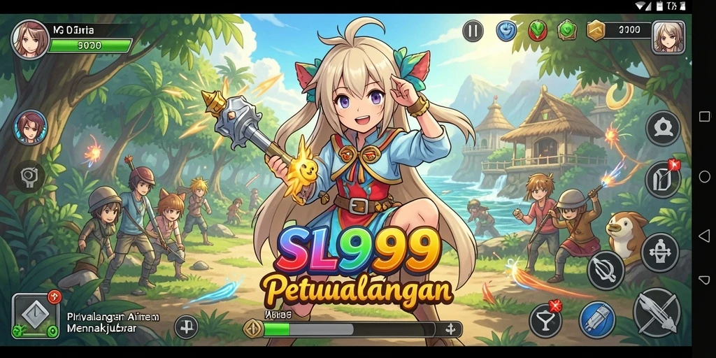 Screenshot SL999 menampilkan pertarungan seru dan karakter ikonik.