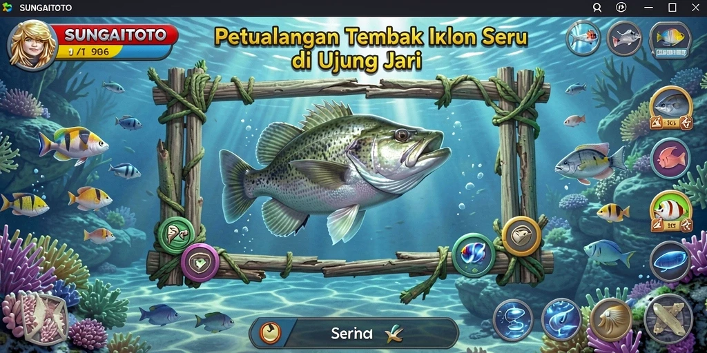 Tampilan gameplay SUNGAITOTO yang menampilkan aksi tembak ikan seru.