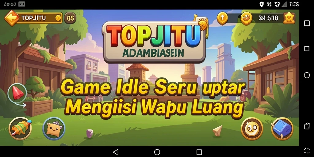 Screenshot gameplay menunjukkan karakter dan item dalam <strong>TOPJITU</strong>.