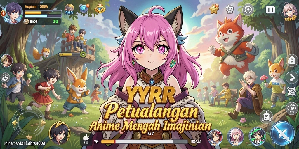 Tampilan gameplay menarik dengan karakter Anime yang penuh warna.